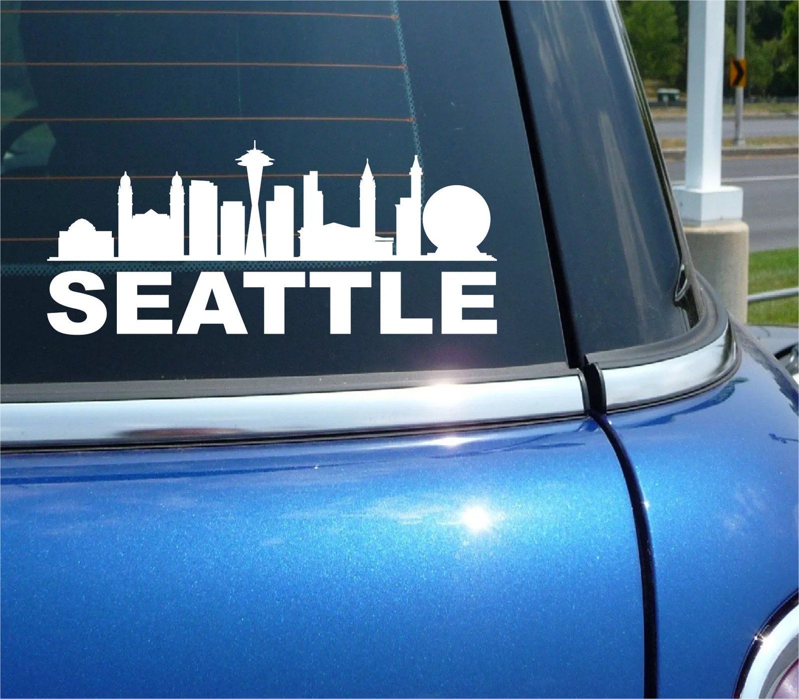 SEATTLE WASHINGTON CITY SKYLINE CITYSCAPE CAR WALL DECAL BUMPER STICKER