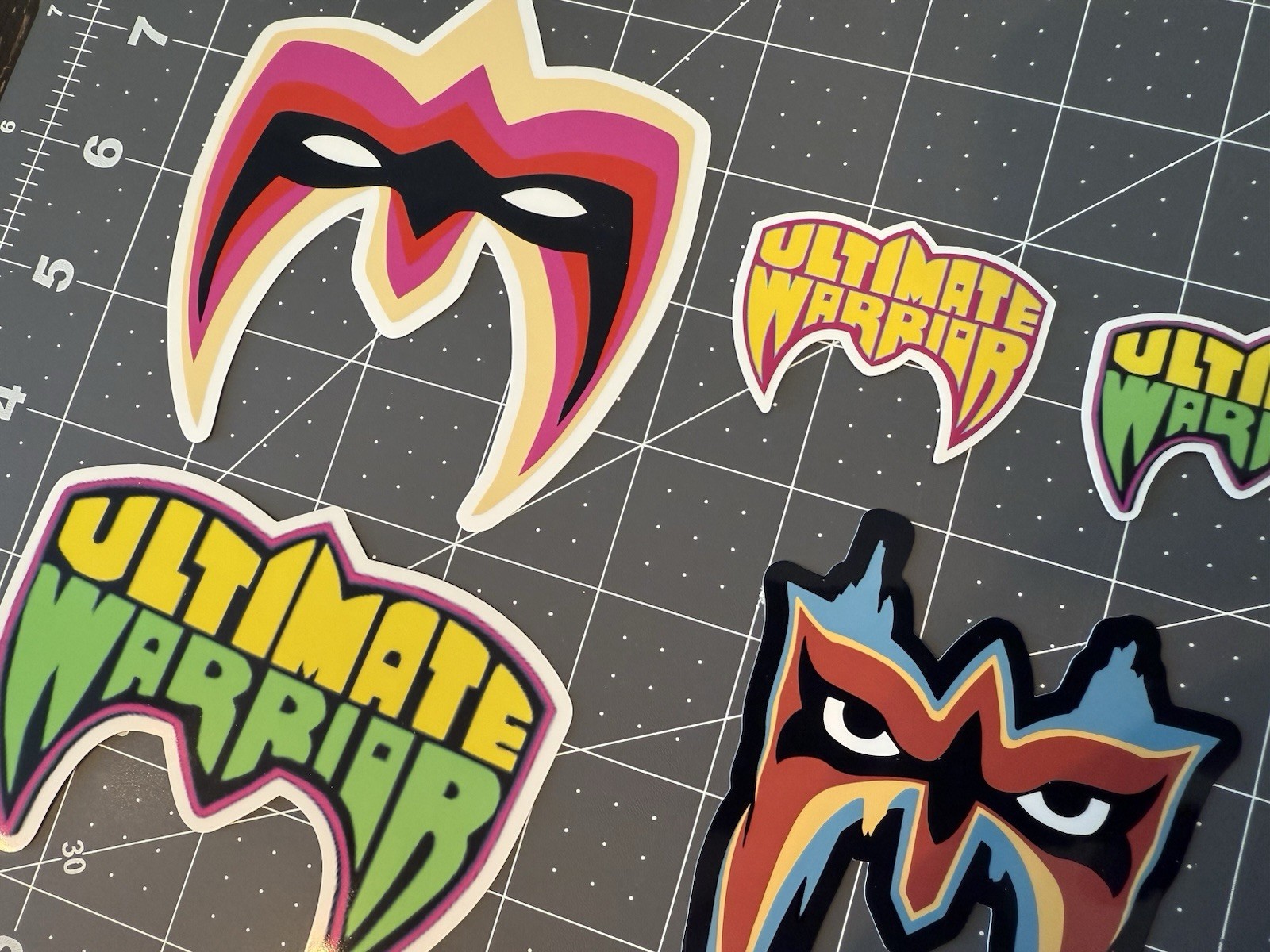 Ultimate Warrior Sticker Mask 5 Sticker Lot WWE WWF Wrestling