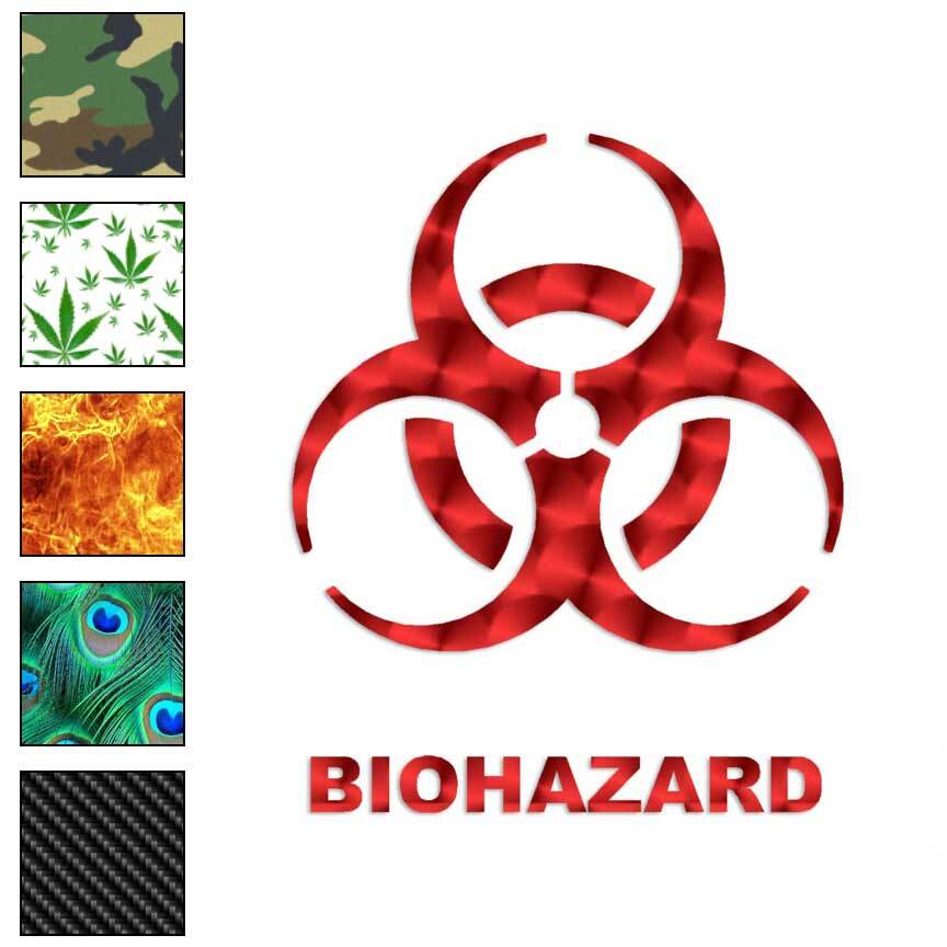 Bio Hazard Symbol, Vinyl Decal Sticker, 40 Patterns & 3 Sizes, #111