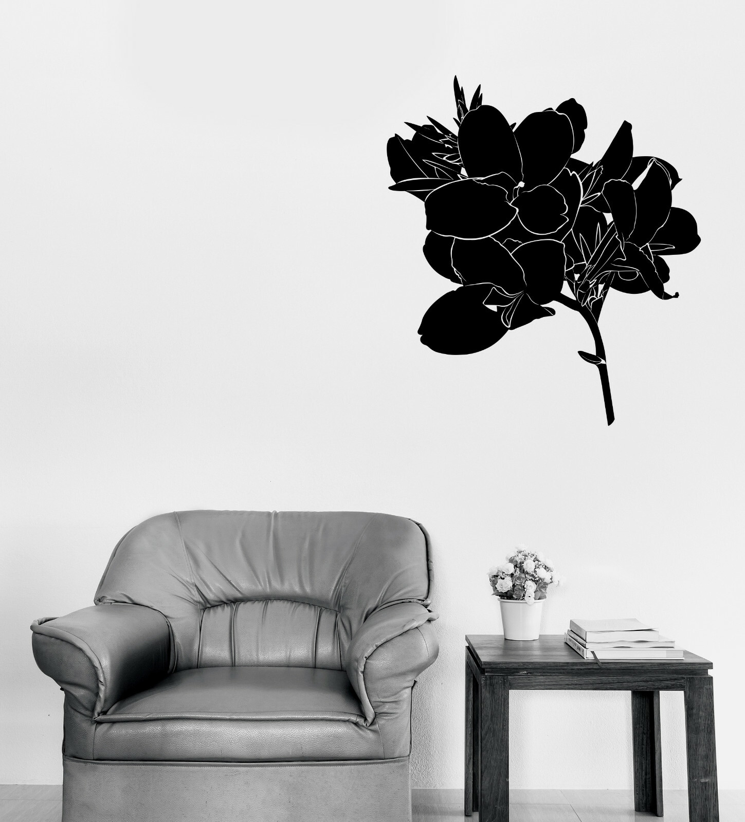 Wall Vinyl Decal Flowers Bud and Leaves Home Interior Decor (n1289)