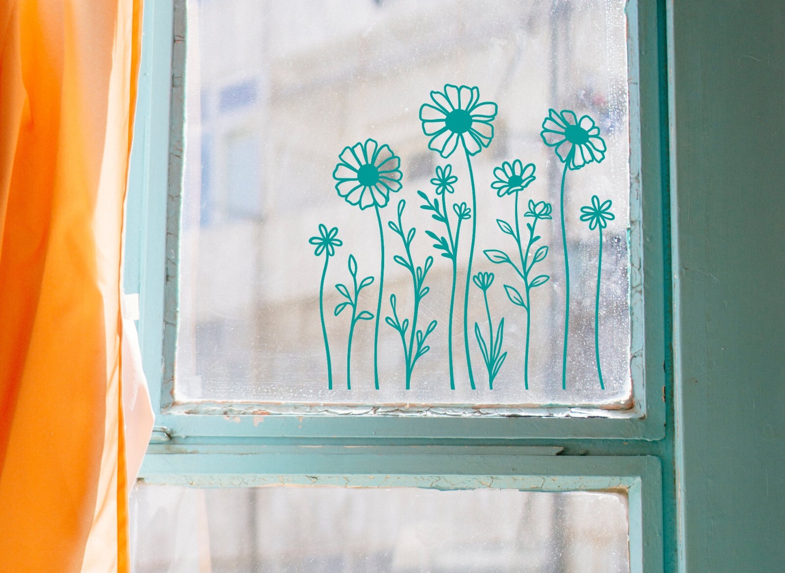 Flower Row V3 Custom Vinyl Decals | Pretty Floral Garden Stickers