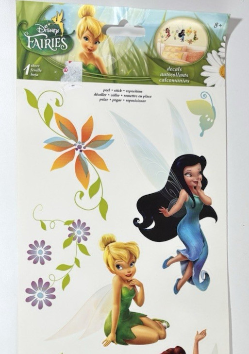 Disney Fairies TinkerBell Wall Decals Stickers 6pc Decor