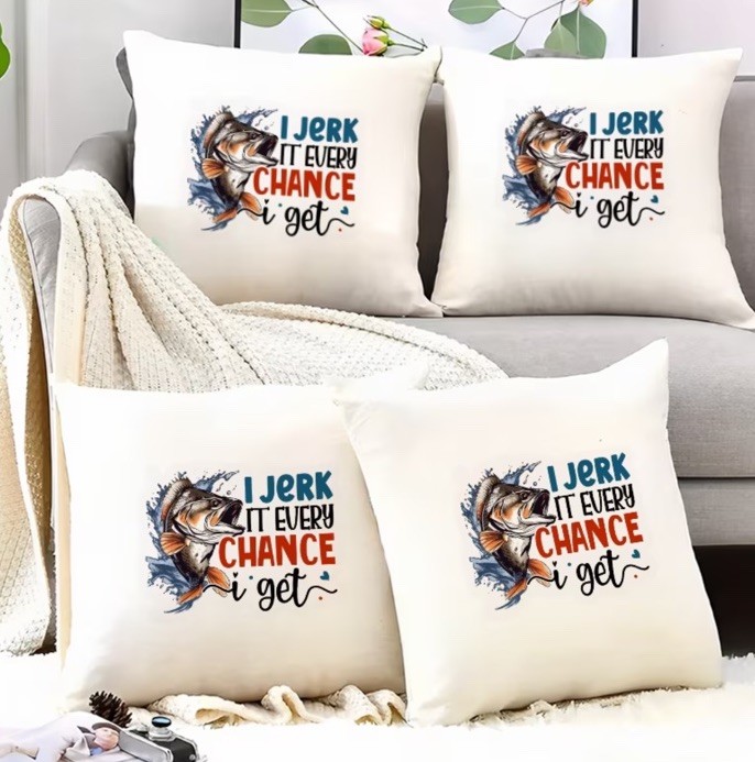 I Jerk It Every Chance I Get Fishing Funny Novelty Iron On Transfer Decal TShirt