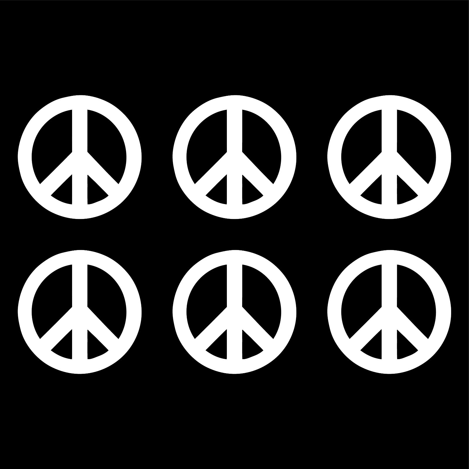 Small Peace Symbol Vinyl Decals set of 6 Peace Sign Stickers Sheet