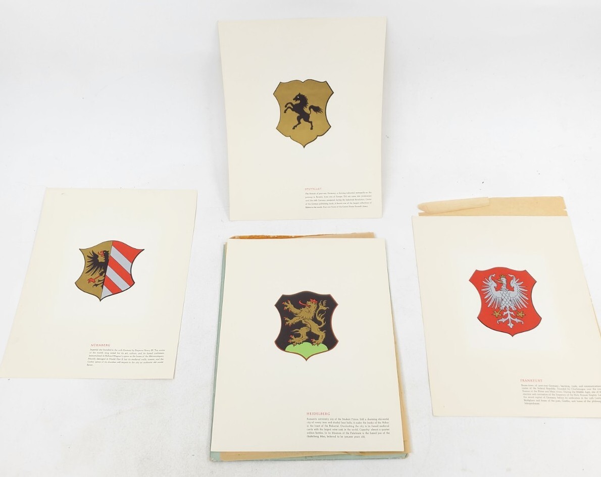 Germany city seal Picture nurnberg frankfurt Stuttgart Heidelberg Vintage Prints