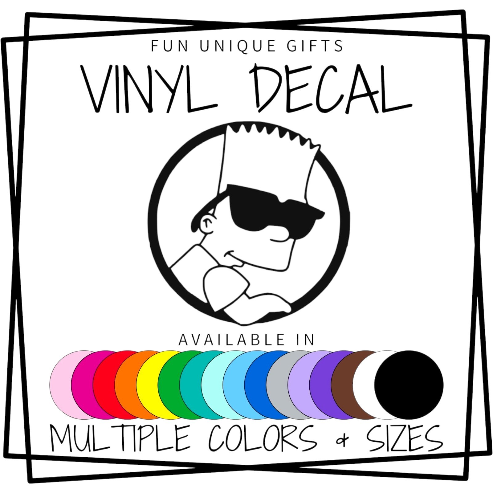 Bart Simpson Vinyl Decal Sticker -Multiple Sizes & Colors- FAST FREE SHIPPING!