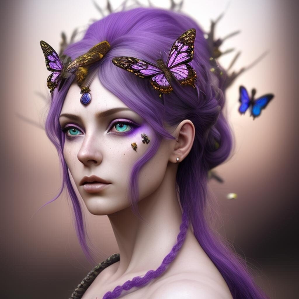 Butterfly Girl Sticker Purple Princess Crown Warrior Power Strong Woman (3 Inch)