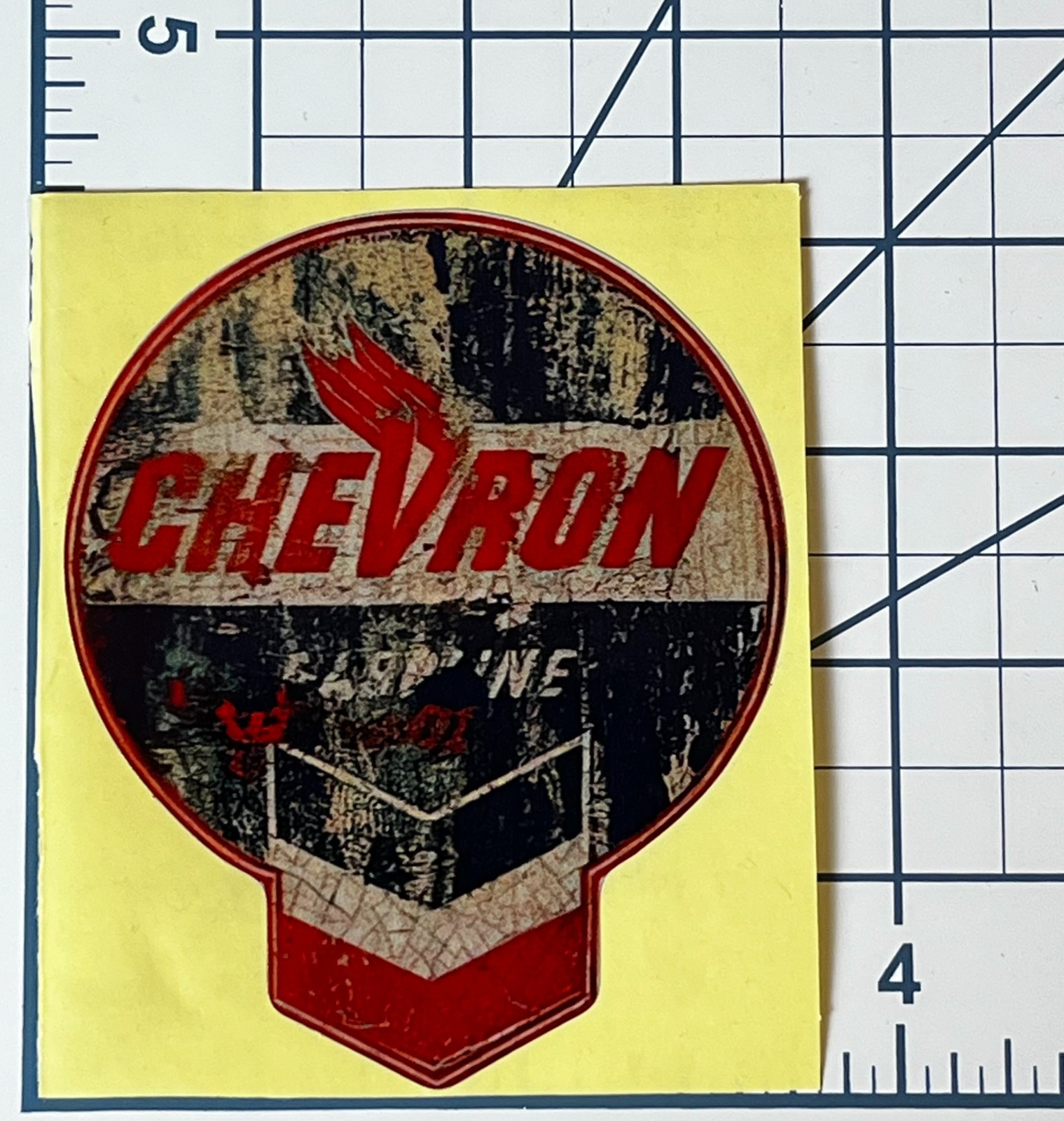 Vintage Chevron Gas Station Vinyl Sticker Distressed Retro Decal Oil Gasoline