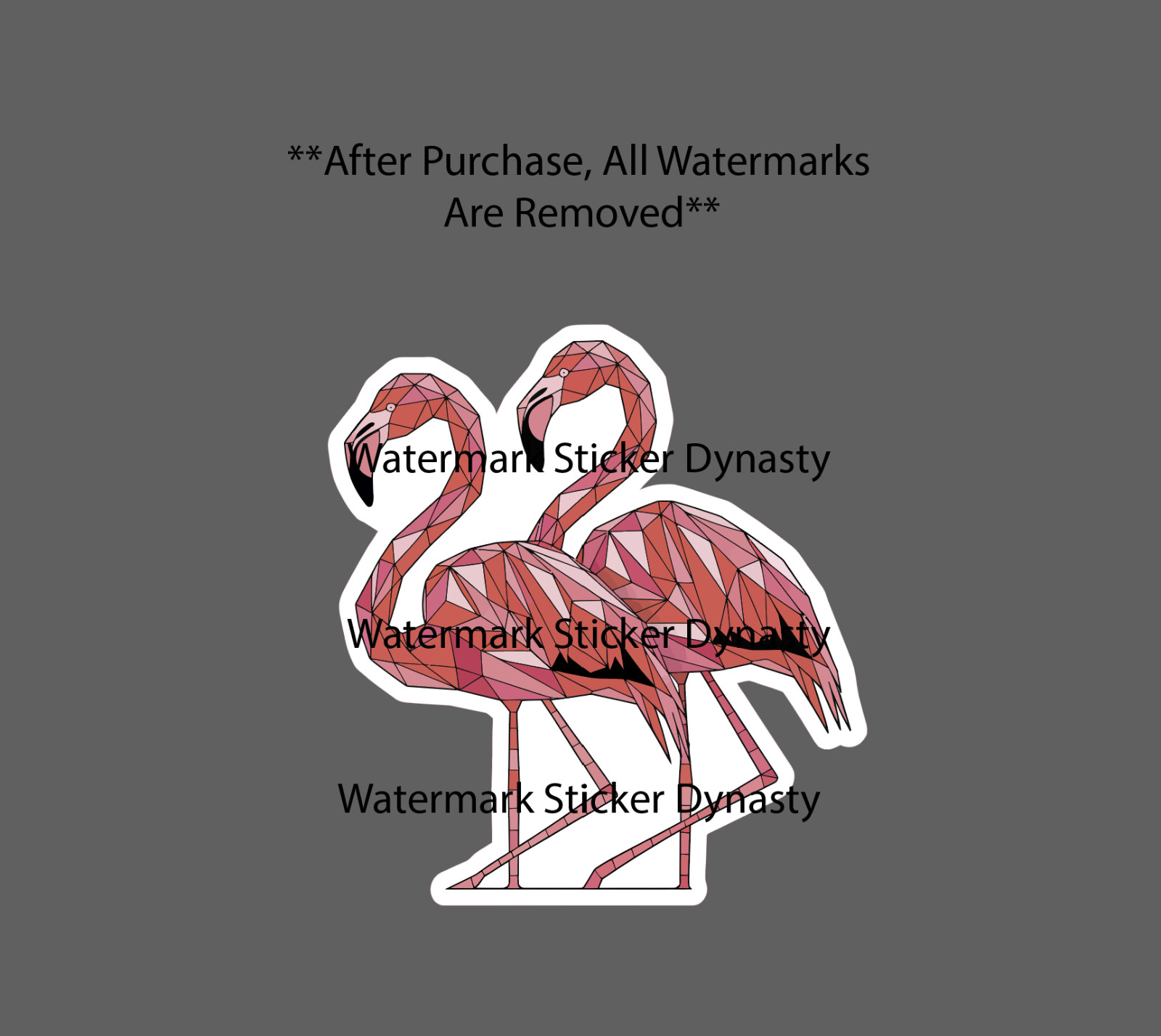 Flamingos Geometric Sticker Waterproof Decal Bird Animal Wildlife Gift NEW