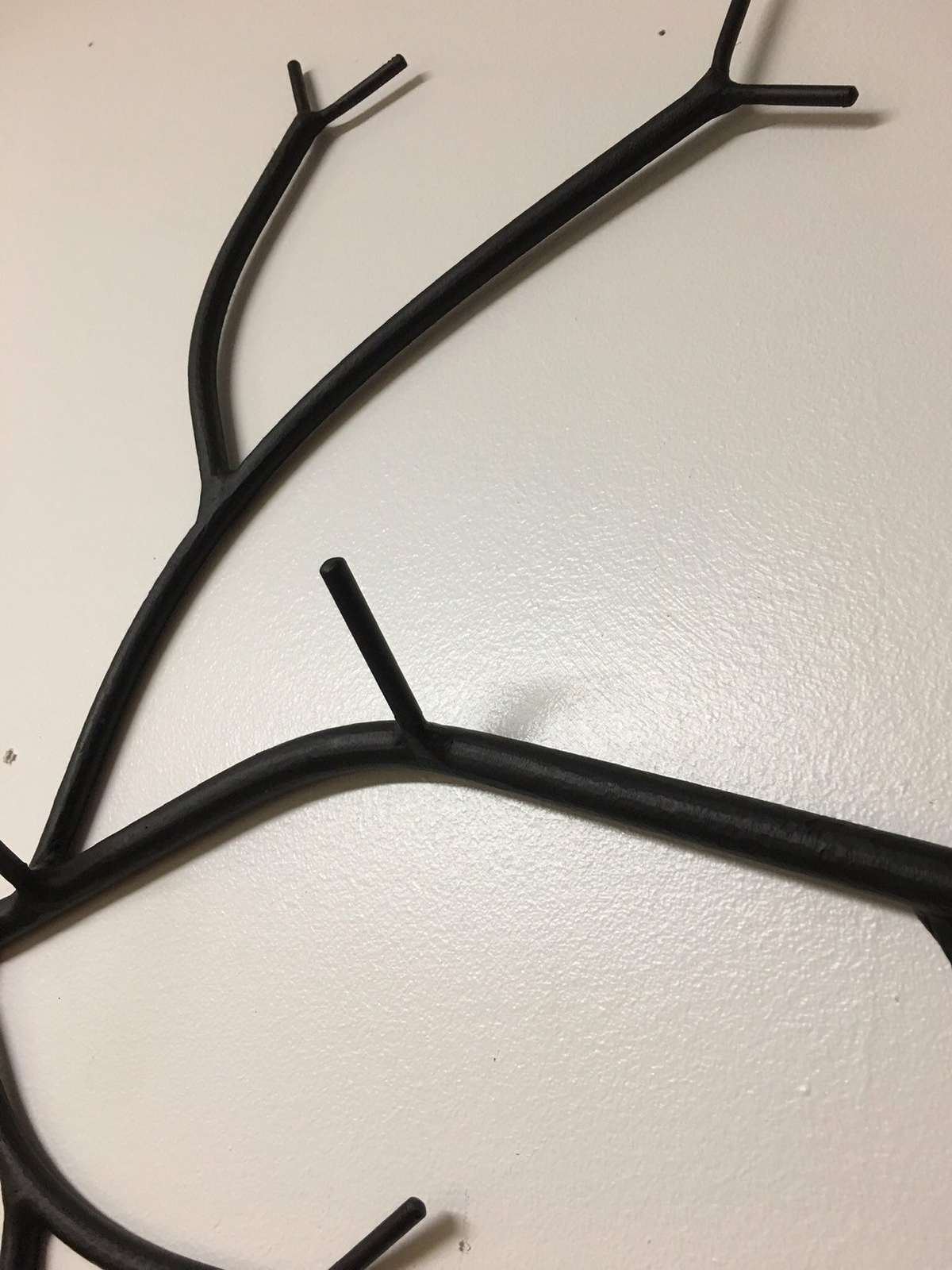 60" long ( 5 feet long ) 12 hook Metal Branch coat rack, unique one of a kind