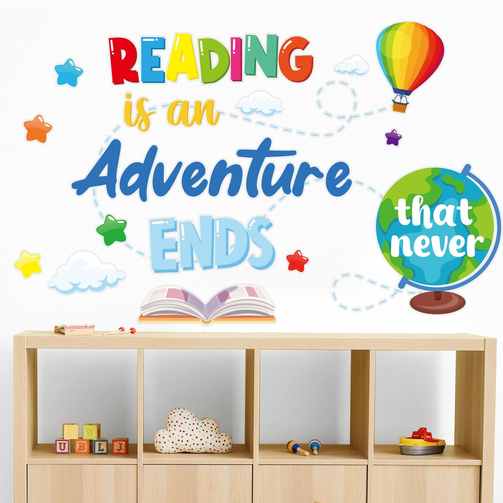 Inspirational Quotes Wall Decals, Reading Corner Wall Art Stickers Nursery Cl…