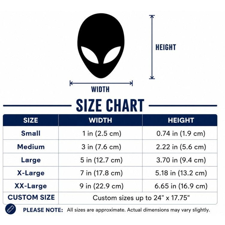 Alien Head vinyl decal- UFO area 51 encounters space Peace sticker decal New