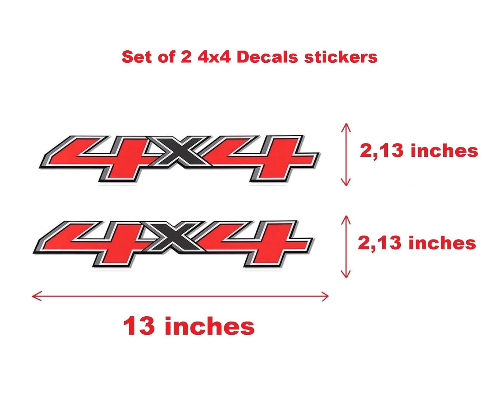 Set of 2 PCS 4×4 Decals Stickers Compatible with 2014-2018 Chevy Silverado Si…