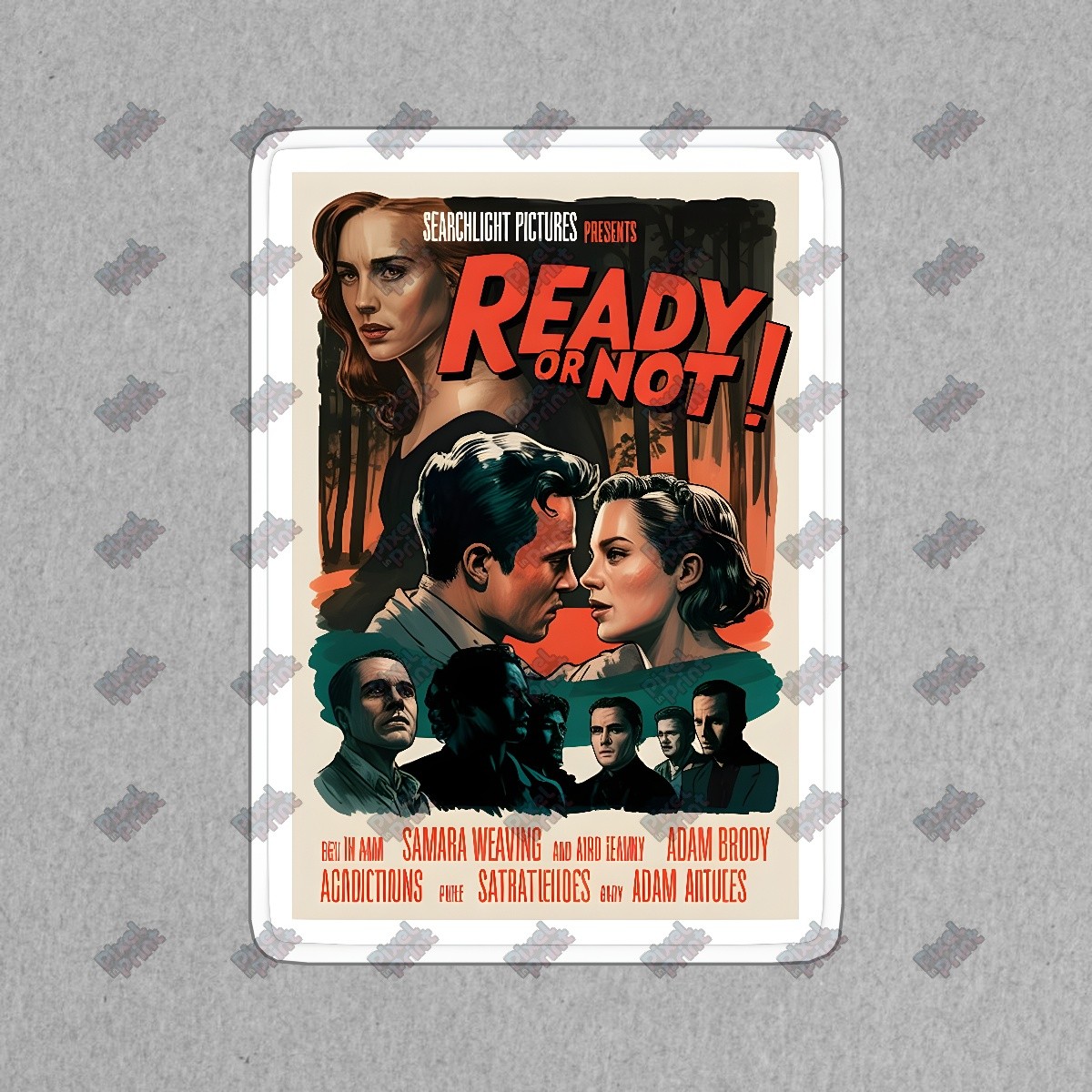 Vintage Ready or Not Movie Poster Eerie Aesthetic & Dark Forest Scene #8689