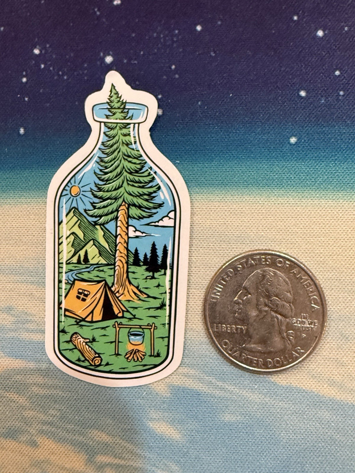Outdoors Hiking Camping Adventure Nature Mountain Forest Trail Sticker Decal
