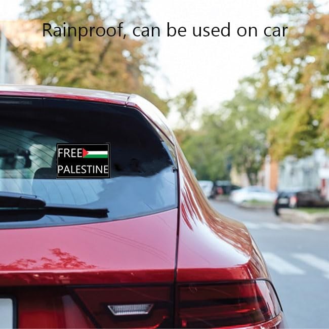 12 Pack Free Palestine Flag Stickers Waterproof Car 5in-12pcs, Black