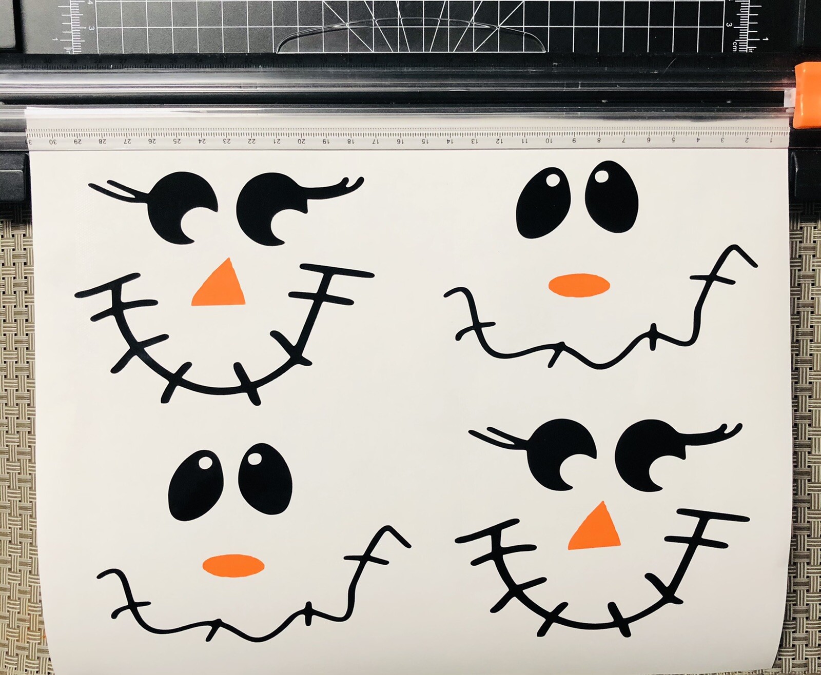 4 Large SCARECROW FACES Fall & Halloween decal stickers, DIY, 5×7 Inches Each.