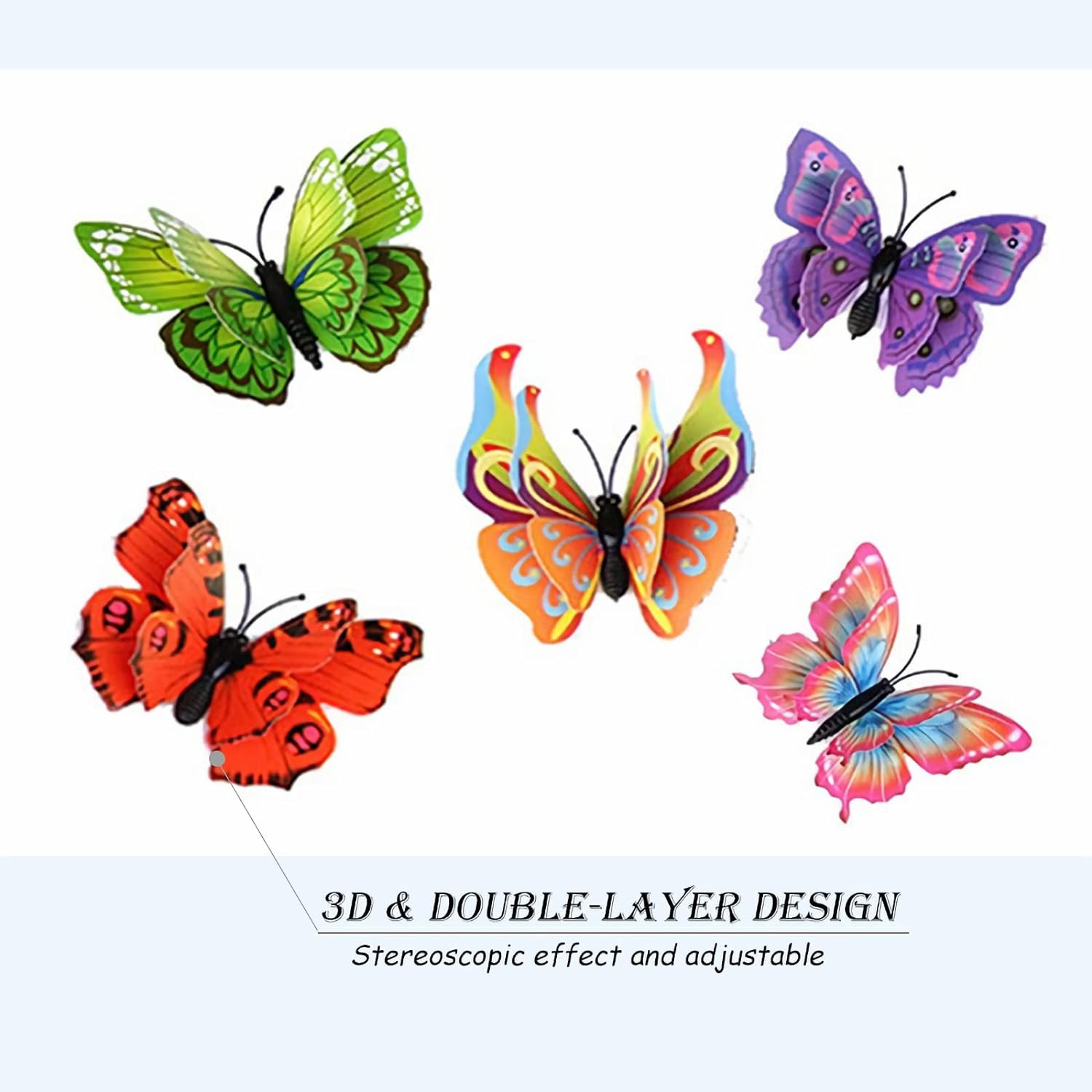 Butterfly Wall Decor 24/48 PCS, 3D Butterflies Stickers for Party Decorations wi