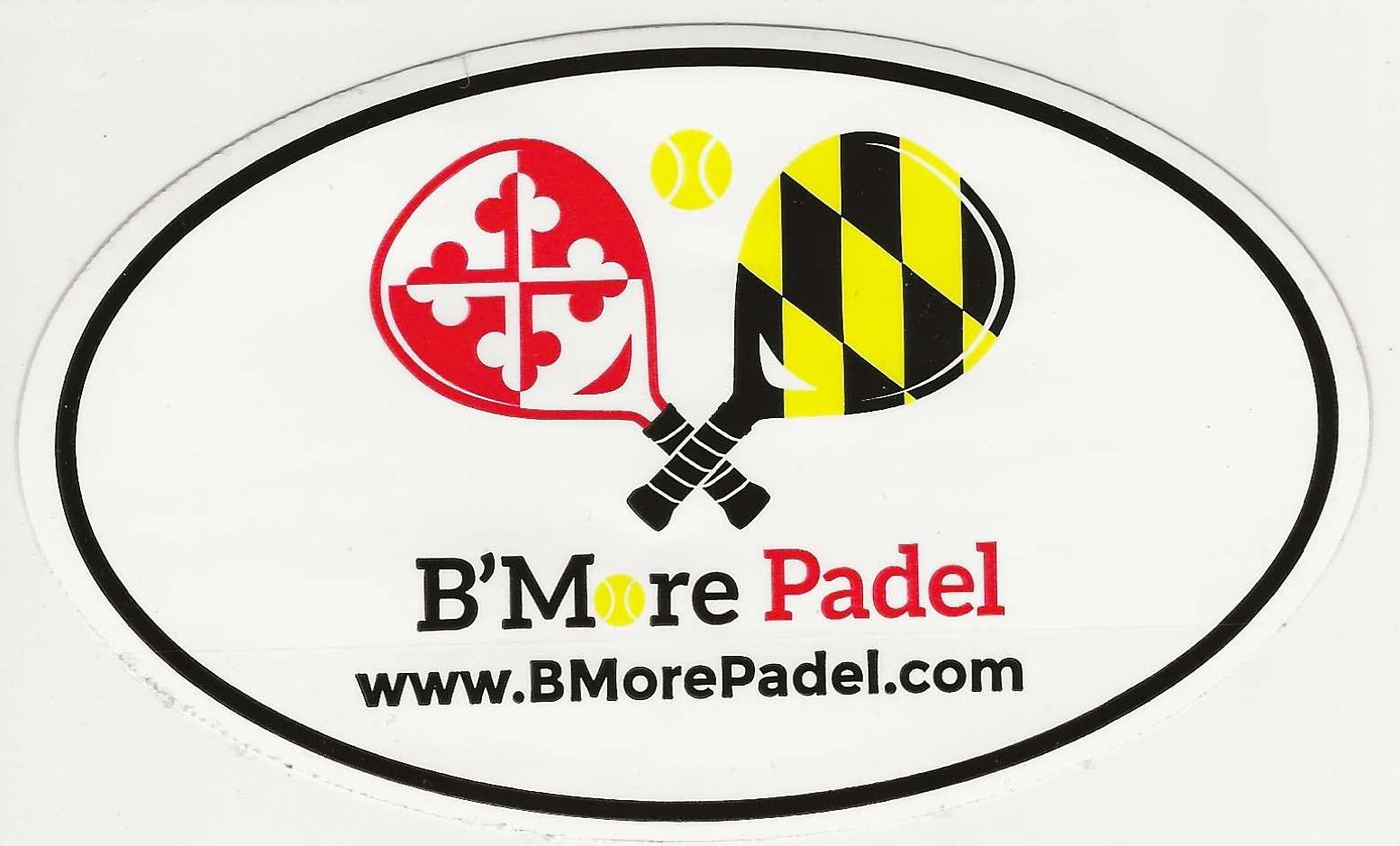 BRAND NEW RARE BALTIMORE PADDLE BALL B'More Padel 3" x 5" SMALL STICKER HTF