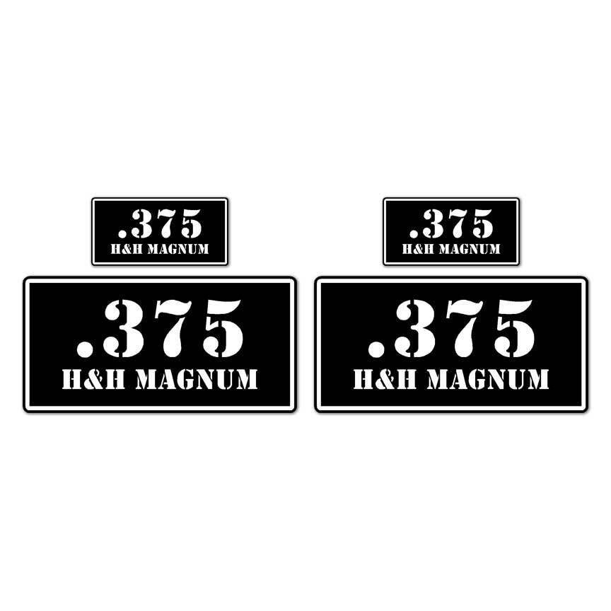 .357 Magnum B&W Ammo Set, Vinyl Decal Sticker, 2@ 1"x2" & 2@ 2"x4", #8439
