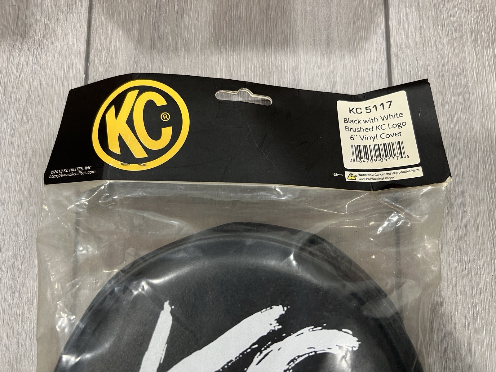 KC HiLiTES 5117 6" Round Black Vinyl Light Cover w/ White Brushed KC Logo SEALED