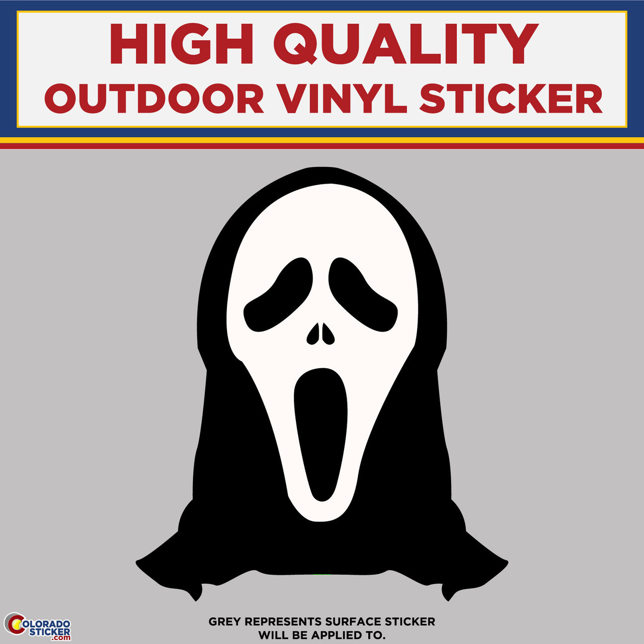 Ghost Face From Scream, High Quality Vinyl Stickers