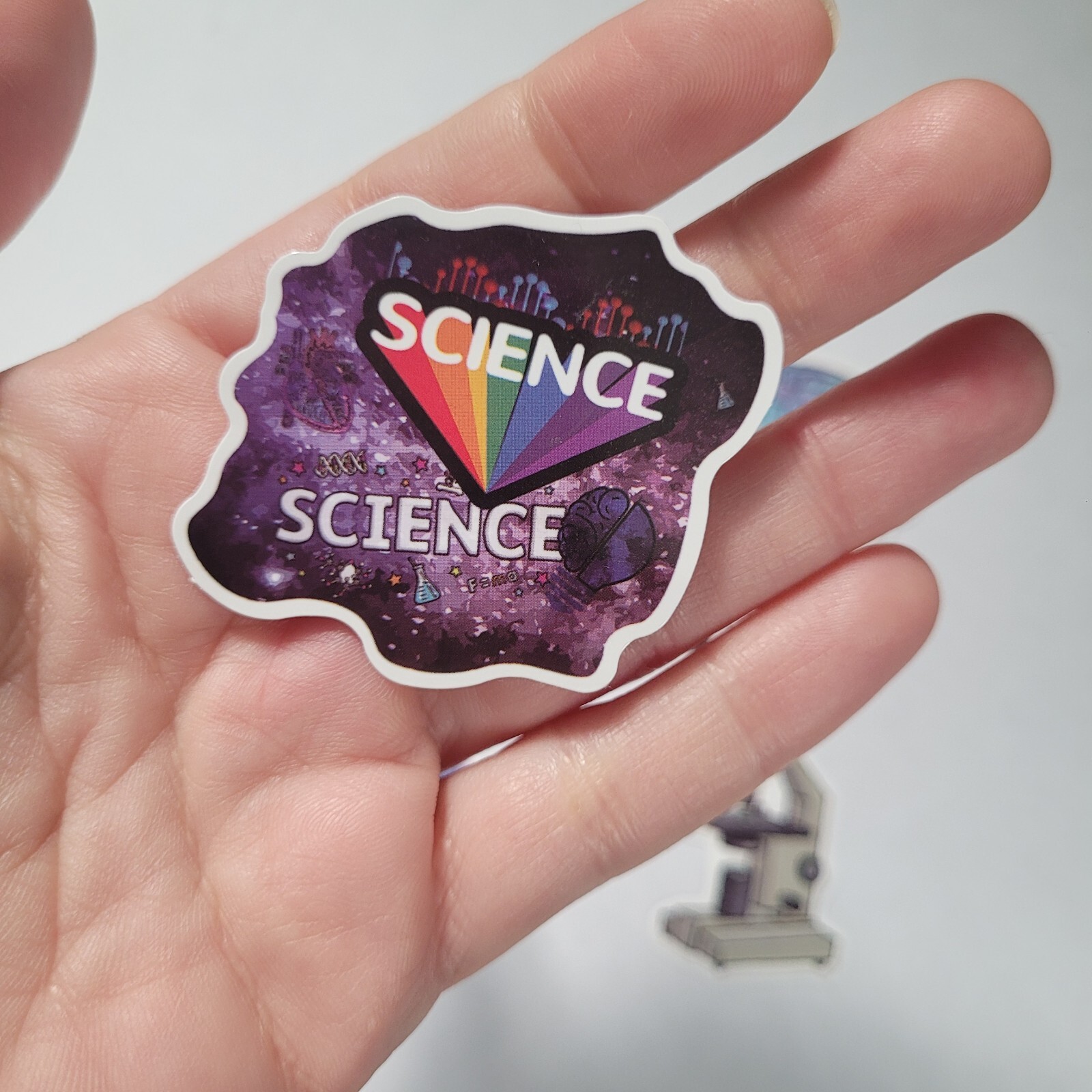 Science vinyl sticker set of 4 microscope brain lab experiment chemistry space