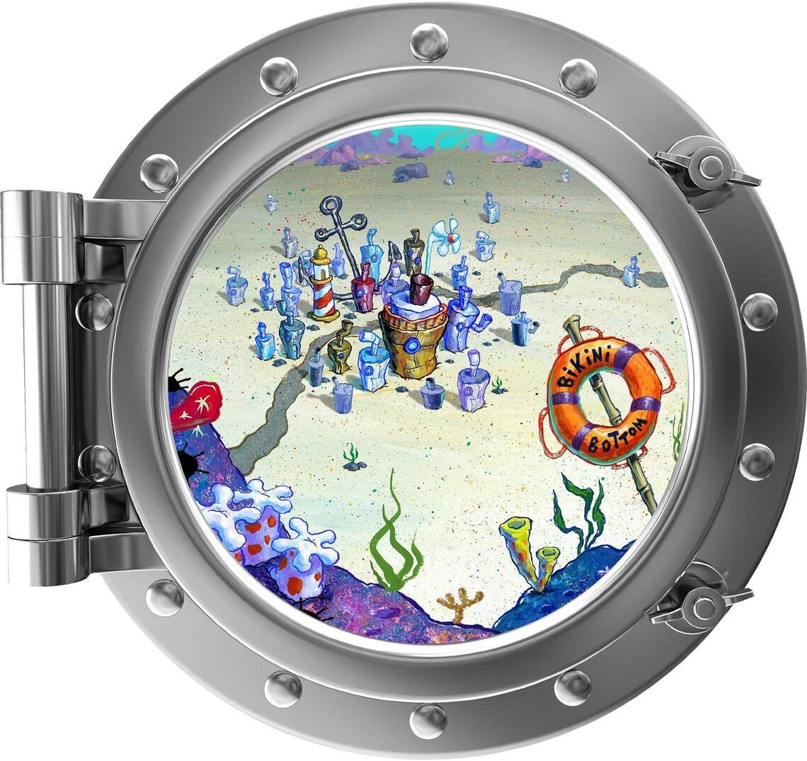 Porthole Wall Decal Bikini Bottom Ocean Boat Window Wall Decor Spongebob Sticker