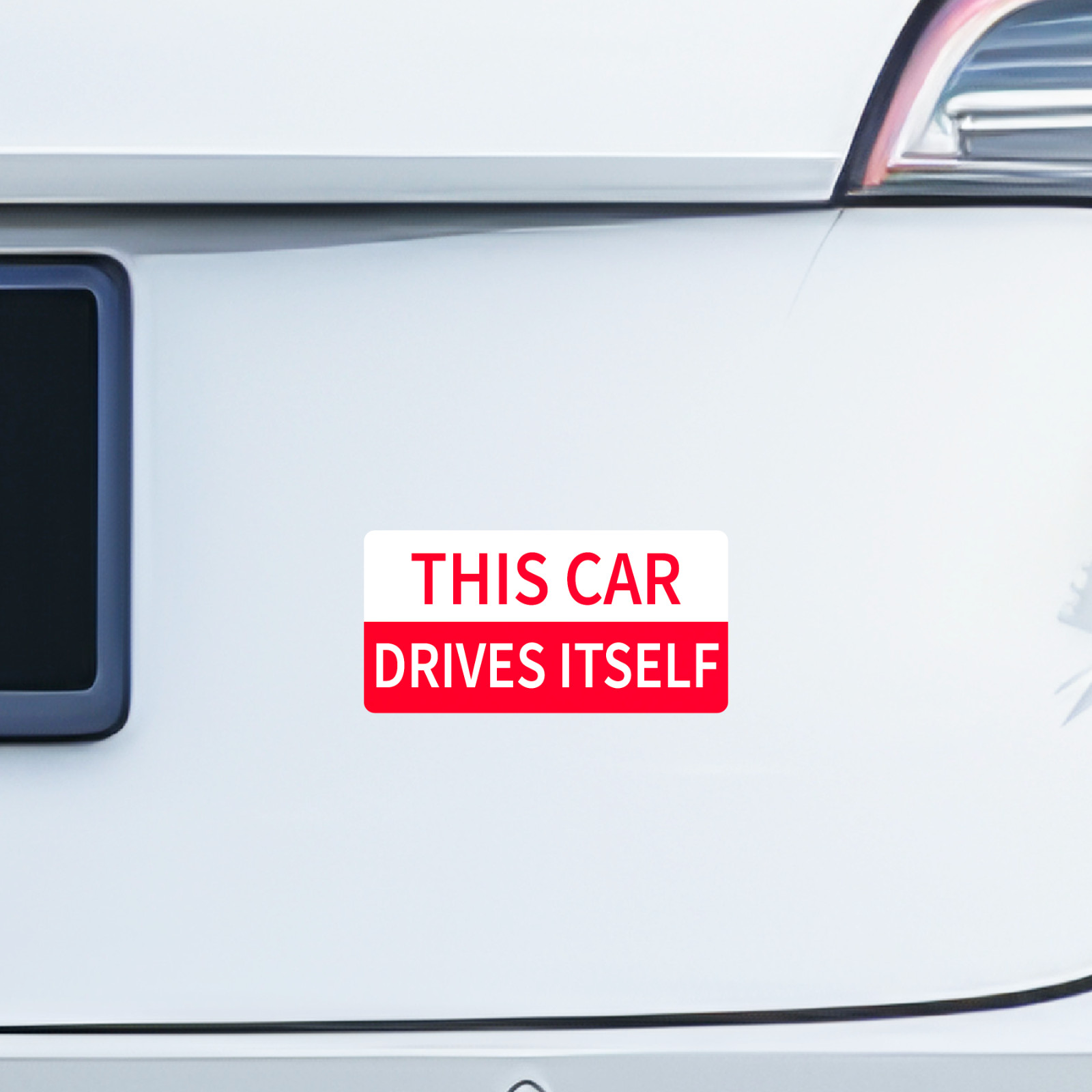 This Car Drives Itself EV Tesla FSD Self Driving Sticker Road Rage Prevention