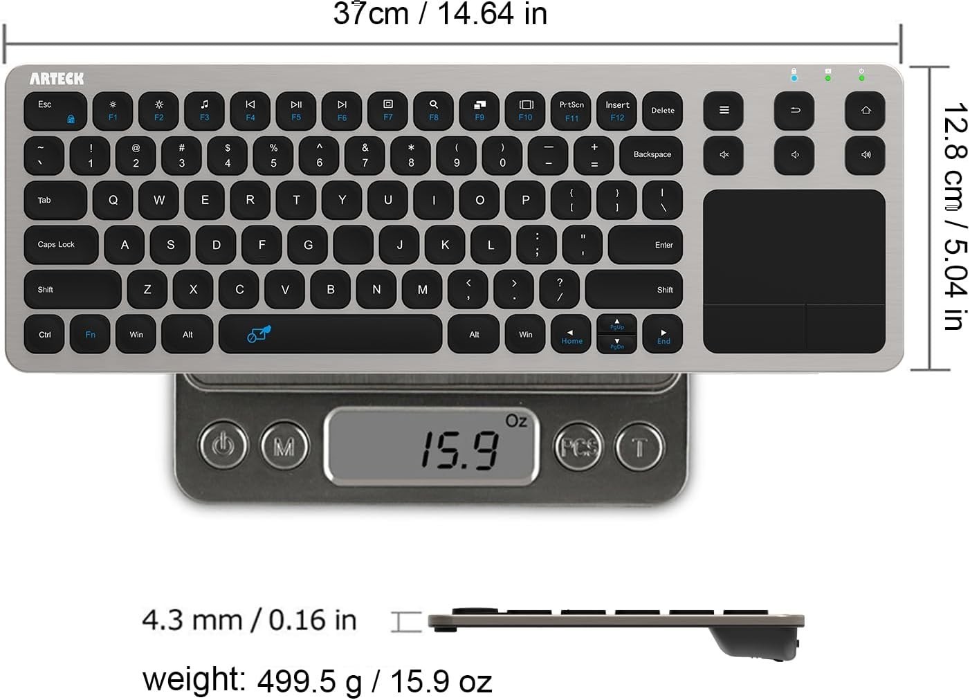 2.4G Wireless Touch TV Keyboard with Easy Media Control and Built-in Touchpad M