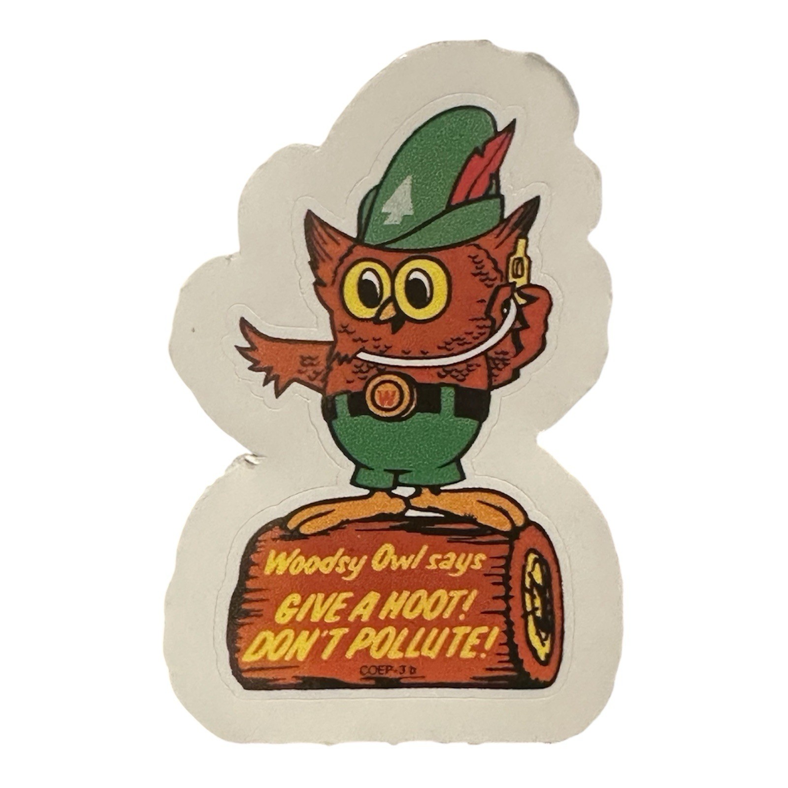 Retro Woodsy Owl Give Hoot Don’t Pollute USA Map 3” Vinyl Sticker Decal 3PC Set