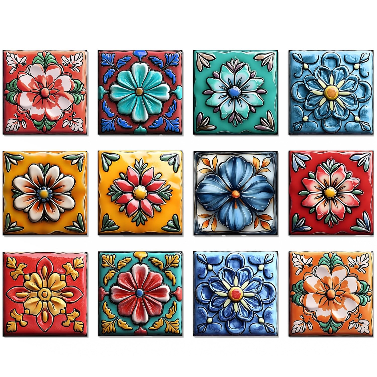 VIRANDA 12Pcs Tile Decals (5.91×5.91 in) Peel and Stick Kitchen Backsplash Self