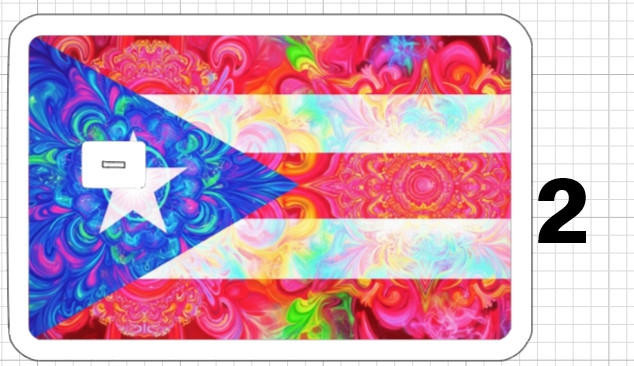 Acid Trip Puerto Rican Flag ATM Debit Credit Card Skin Sticker Rico