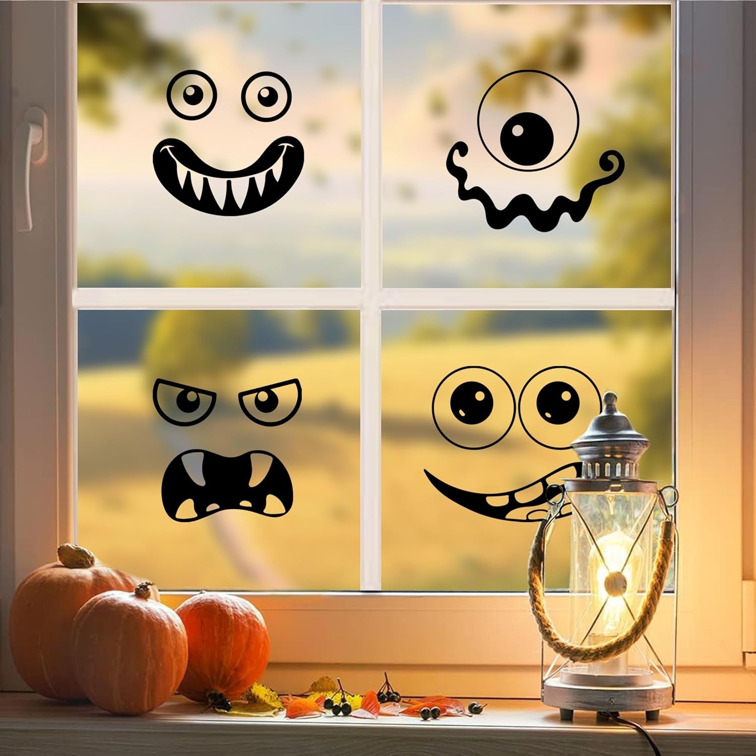 30 Pcs Halloween Monster Faces Stickers Vinyl Decals DIY Craft Vinyl Art Stic…