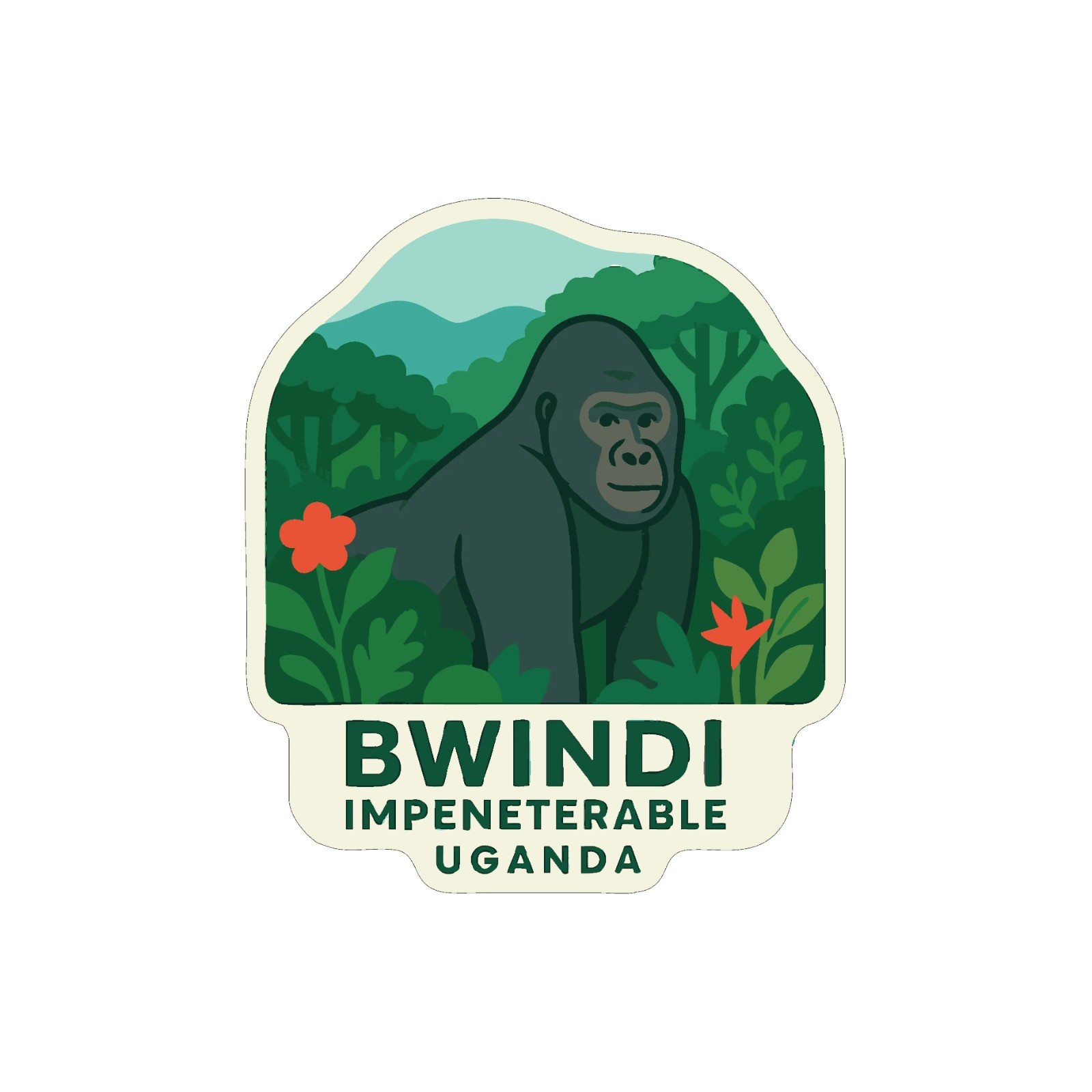 Bwindi Uganda National Park Sticker Decal Vinyl Die-Cut World National Parks