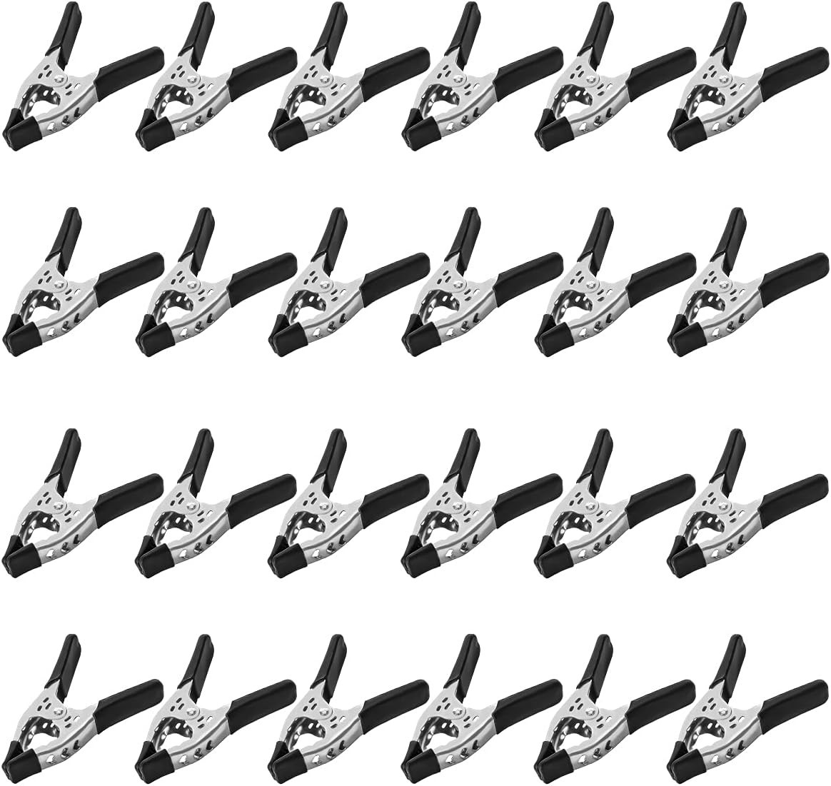 Lot of 24-6" inch Spring Clamp Large Super Heavy Duty Spring Metal Black – 3 inc