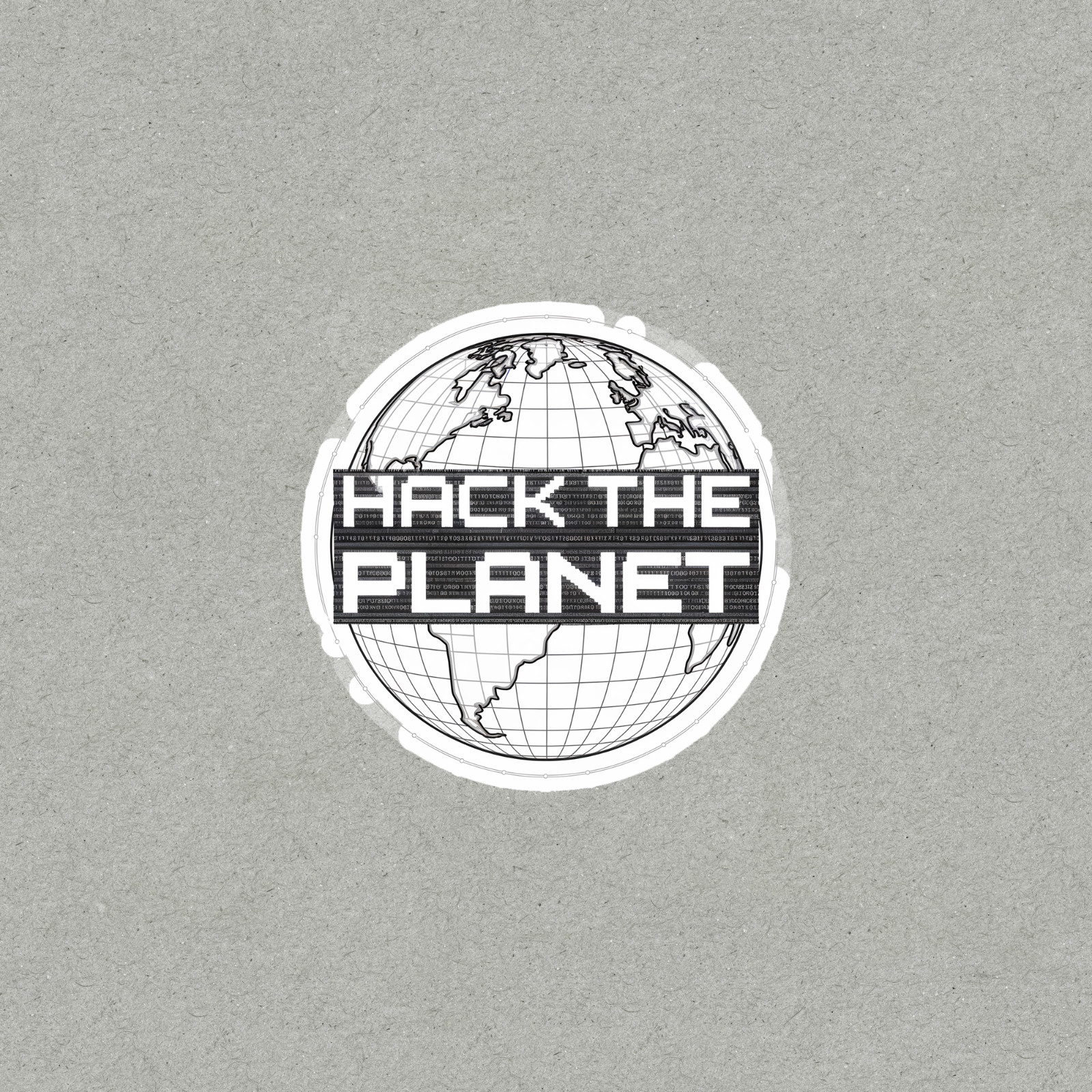 Hack The Planet Vinyl Sticker – Globe Computer Hacker Decal #5463