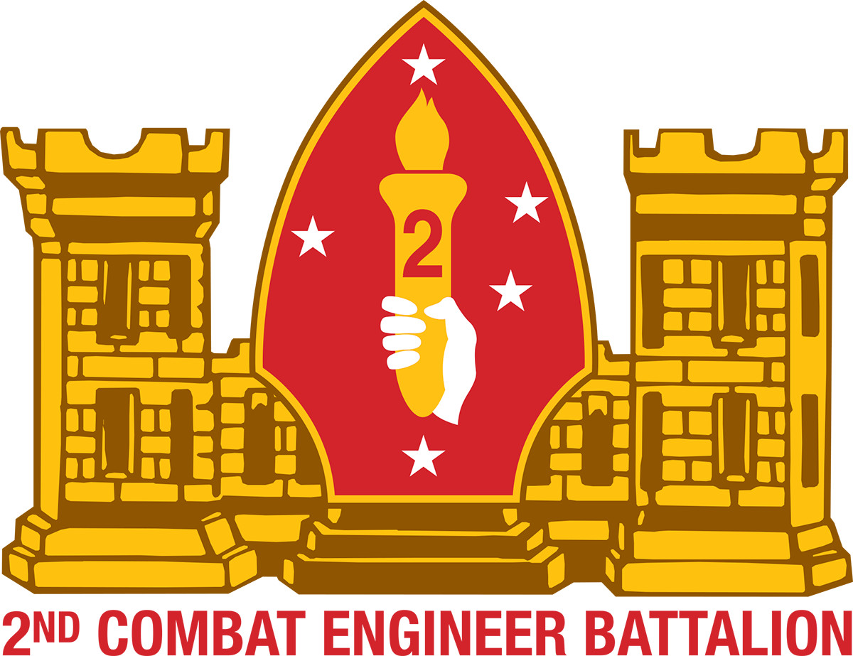 USMC 2ndCombat Engineer Battalion Insignia Patch vinyl decal for car, truck,
