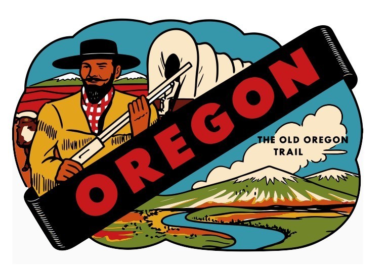 Oregon Vintage Style Sticker Decal R8515