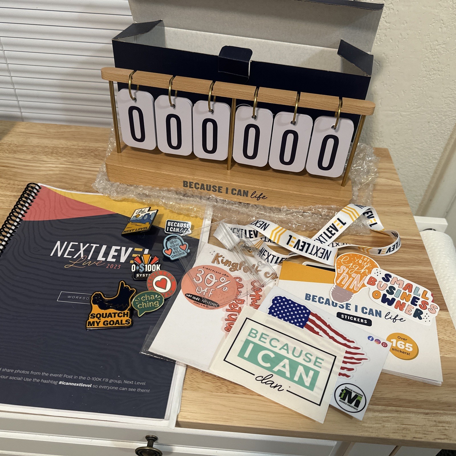 Stickers, Tracker, Pins, Next Level, Alison J Prince Because I Can Life$200Value