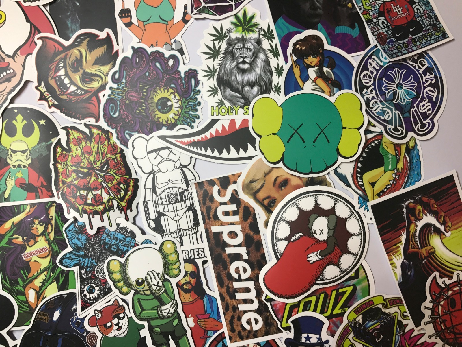 100 Skateboard Stickers Vinyl Laptop Luggage Decal Dope Sticker Lot