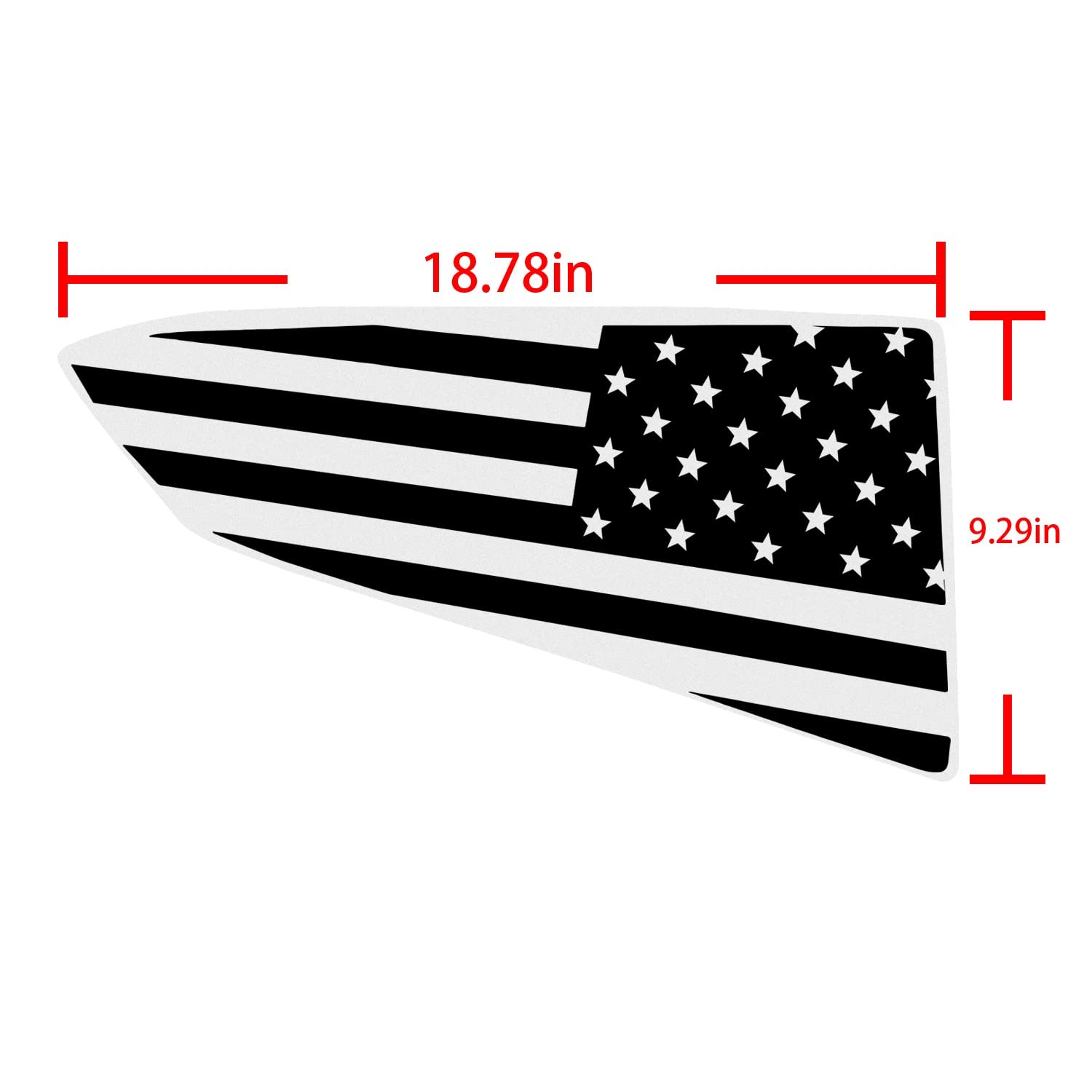 for Both Side American Flag Window Decals fit C7 Corvette 2014-2019 Black