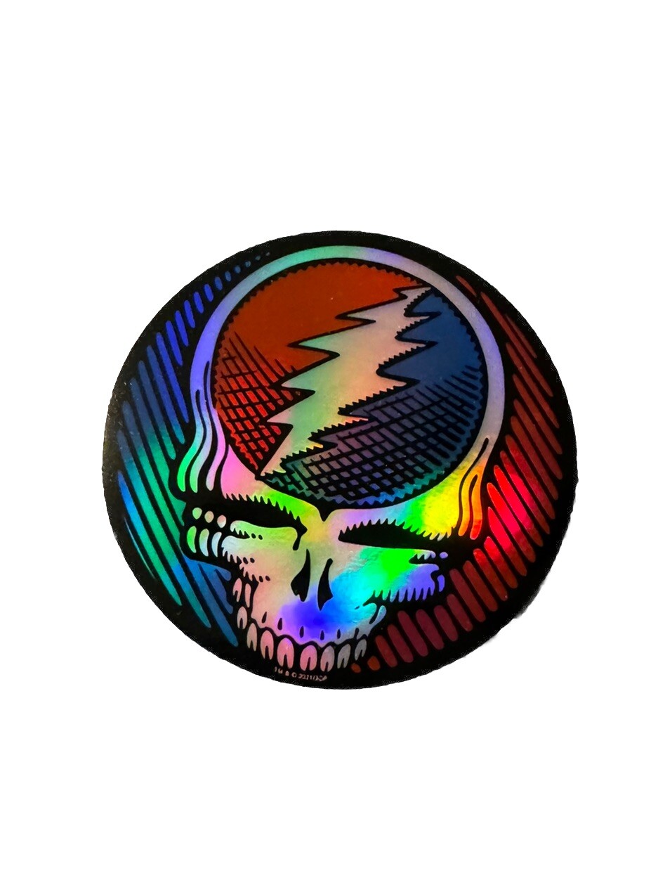 Rare Grateful Dead 3” Holographic Vinyl Skull Sticker