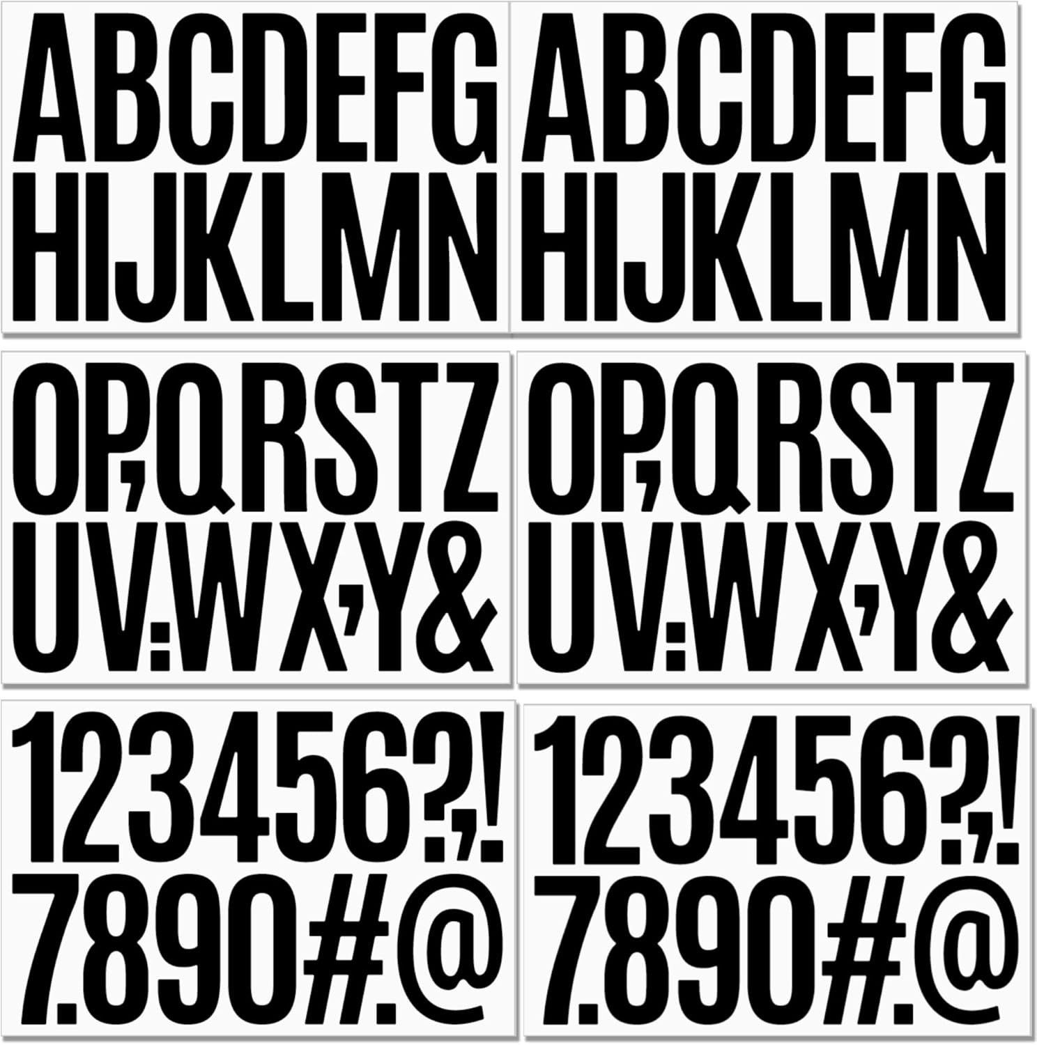 9/15 Sheets 3/4" Black Vinyl Letters & Numbers Kit, Self-Adhesive for Mailbox &