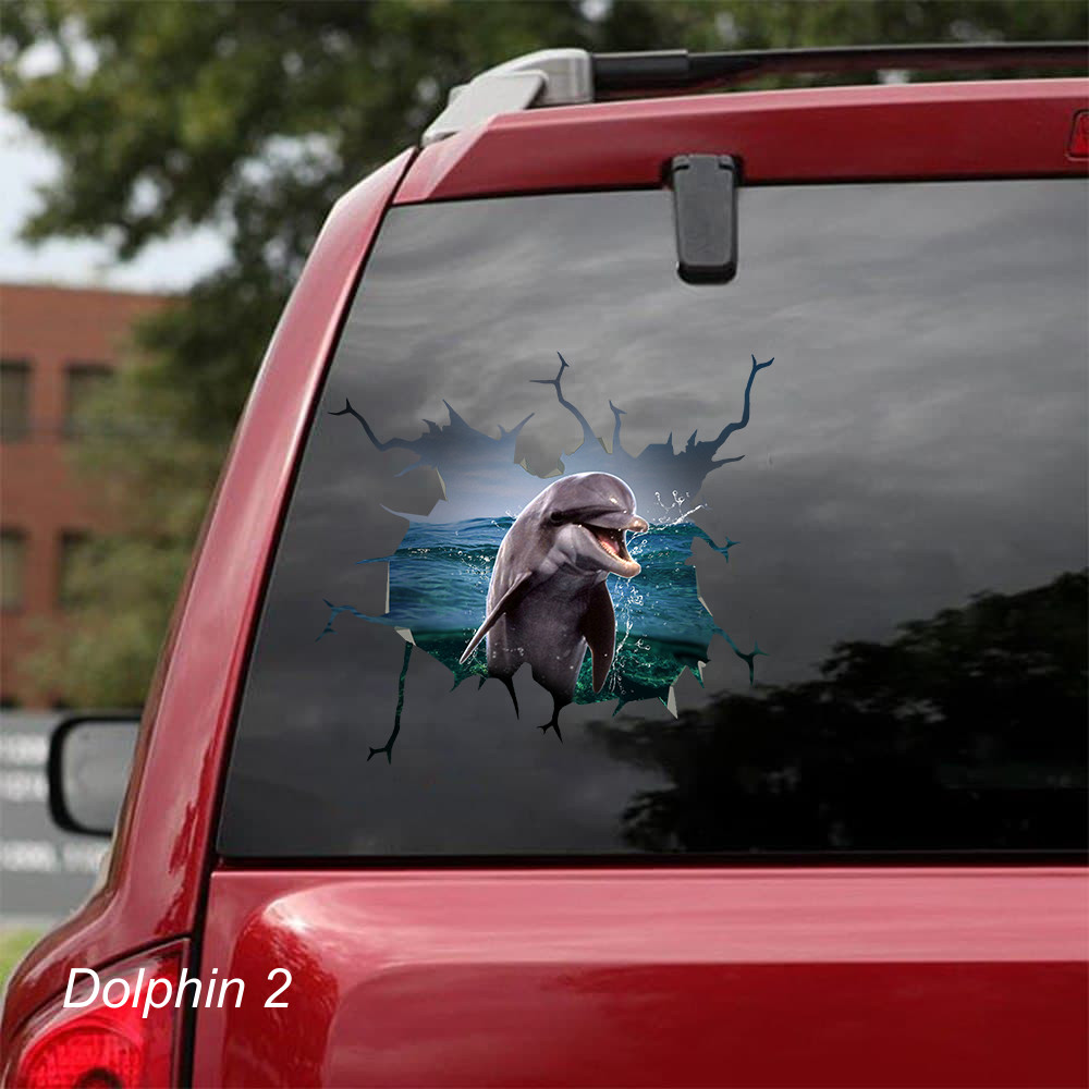 LARGE-SIZED CAR DECAL – DOLPHIN – 5 CHOICES