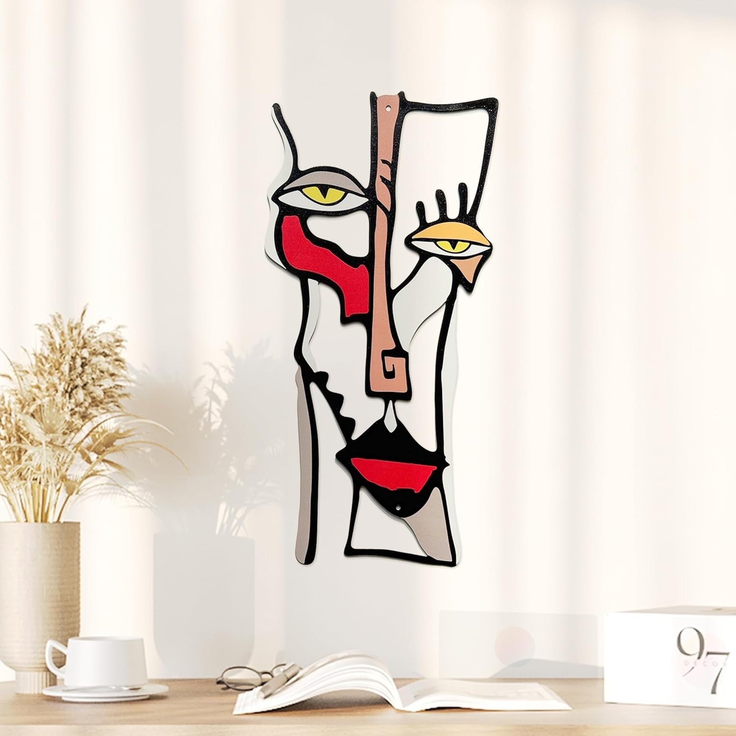 Minimalist Metal Wall Art for Living Room – Pablo Picasso Wall Art Abstract Scul