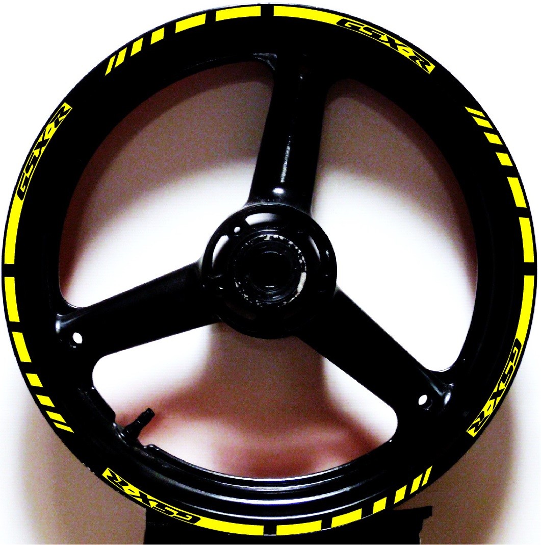 CUSTOM 2 TONE GP RIM STRIPES WHEEL DECALS TAPE STICKERS SUZUKI GSXR 600 750 1000