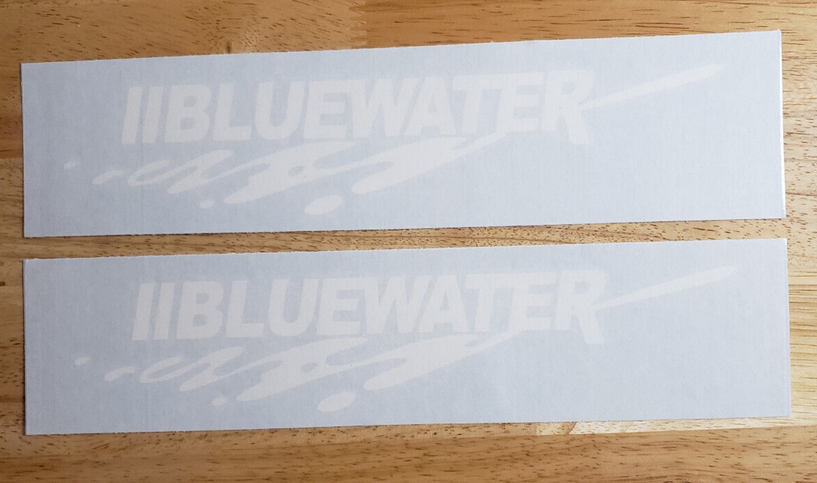 Bluewater Boat Decals Stickers 22.5" Gloss white (2) fast USA