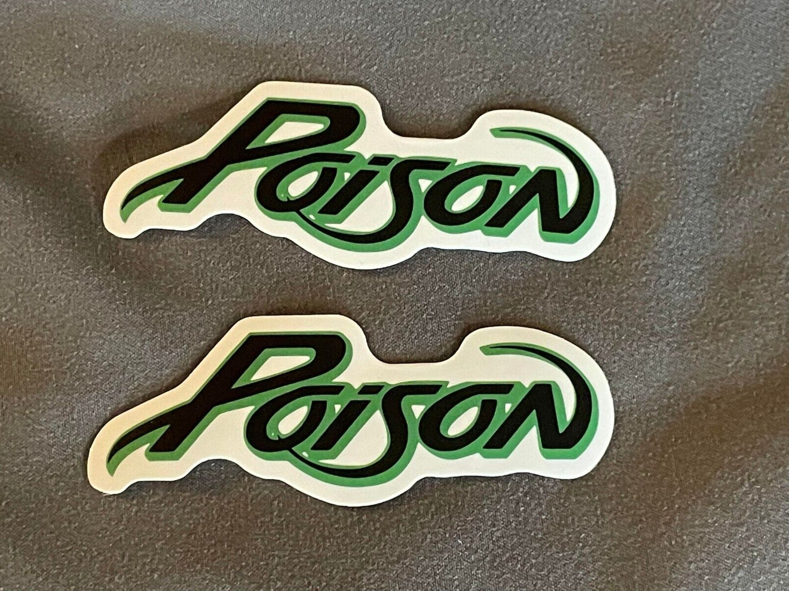 Lot of (2) POISON 1 1/4" x 3 1/2" Band Logo Stickers FAST! FREE! Bret Michaels
