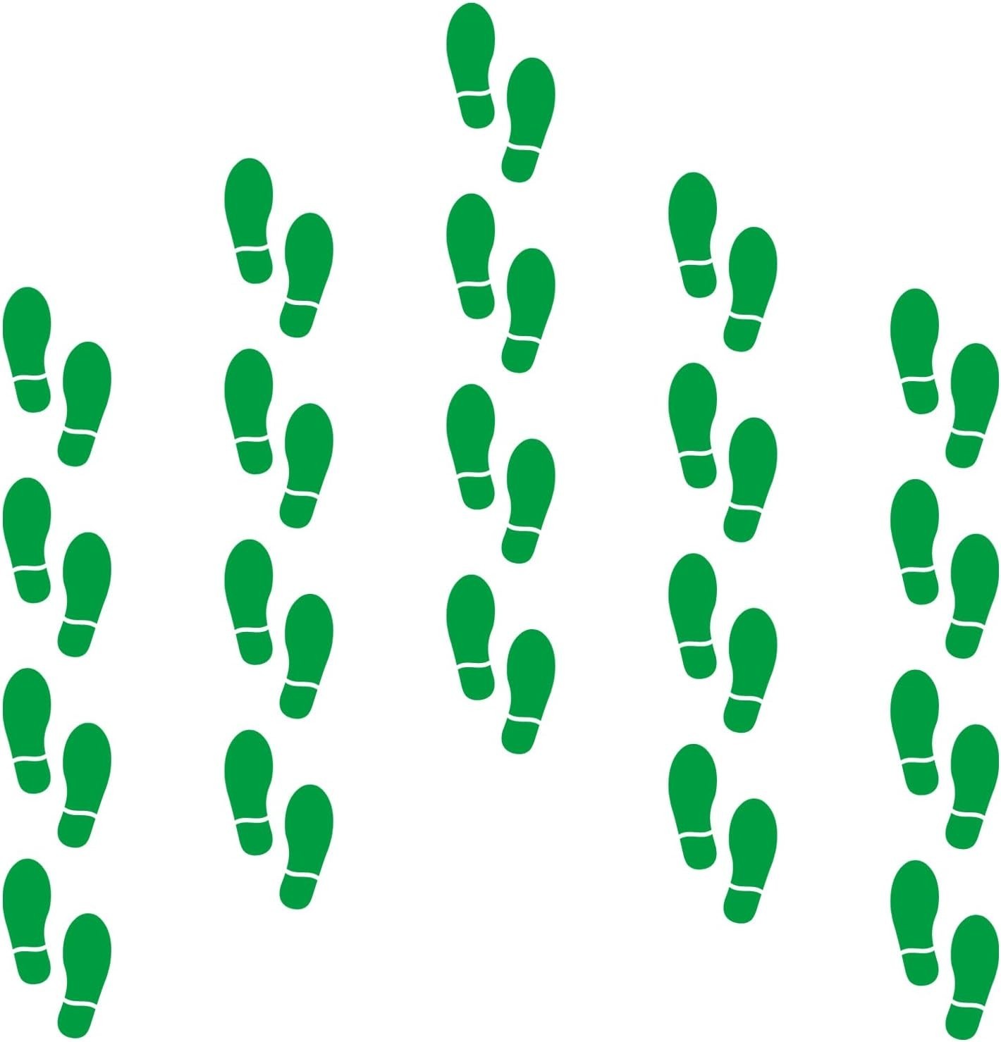 20 Pairs 40 Prints Green Footprints Floor Decals 7 Inch Shoe Stickers Feet Di…